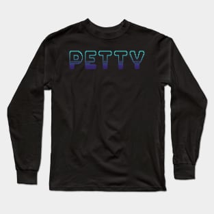 Petty Classic Video Game Graphic Blue Gradient Long Sleeve T-Shirt